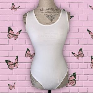 Mangopop Ribbed Racerback Bodysuit Tank Top